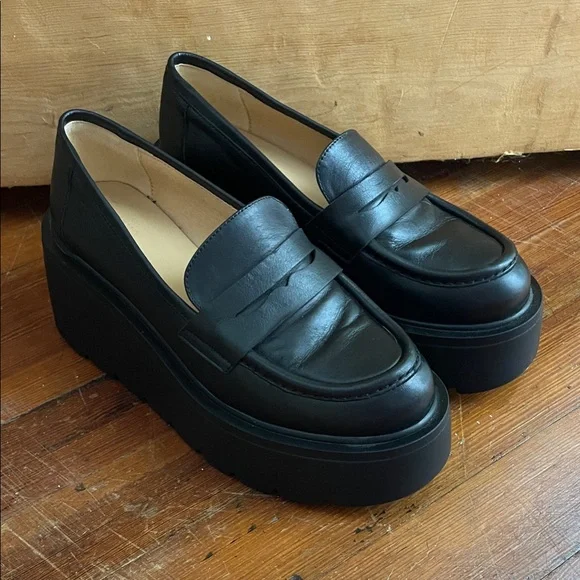 Maeve Black Platform Loafers - Picture 1 of 6